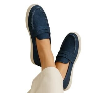Denim Slip On Loafers Boat Shoe Style EU 40 US 9 9.5